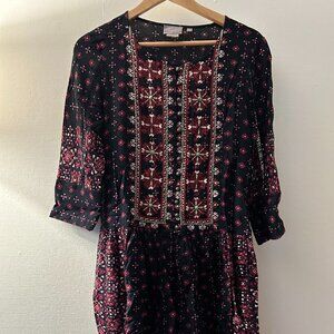 Anthropologie Vanessa Virginia Kaleidoscope Embroidered Tunic Dress